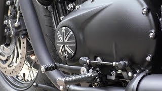 Triumph Bonneville Bobber black Contrast cut custom parts MOTONE have got it covered [upl. by Apoor]