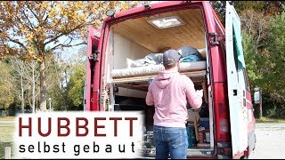 Hubbettgestell selbst gebaut  Camper Van mit Motorradgarage  Vanlife Hubbett [upl. by Elbys]