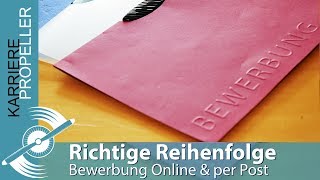 Bewerbung in Richtiger Reihenfolge  Unterlagen Zusammenstellen für Schriftliche amp Online Bewerbung [upl. by Zinn]