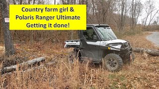 A true farm girl amp a Polaris Ranger in the woods [upl. by Roselle]