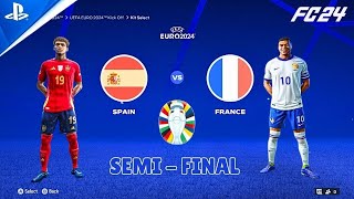 Spain Vs France Semi Final EURO 24  FC24  4K60FPS [upl. by Nasaj]