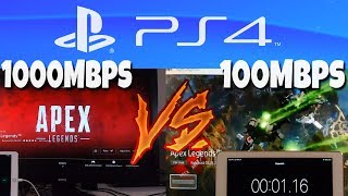 Downloading Apex Legends on PS4 1000Mbps vs 100Mbps Internet [upl. by Adnaw]