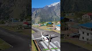 Lukla Airport  Takeoff view 2024  Most dangerous airport in the world Lukla Nepal [upl. by Yaned]