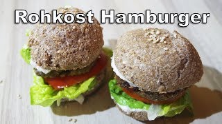 Rohkost Hamburger 🍔 Vegan und mit glutenfrei gedörrten Brötchen aus Keimlingen [upl. by Ribaj]