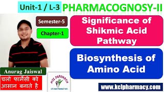 Significance of Shikmic Acid Pathway  Biosynthesis of Amino Acids  L3 Unit1 PharmacognosyII 5th [upl. by Werby403]