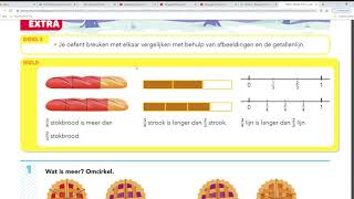 pluspunt 4 groep 6 blok 5 doel 3 breuken vergelijken met stroken of getallenlijn [upl. by Assinna751]