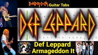 Armageddon It  Def Leppard  Guitar  Bass TABS Lesson Rewind [upl. by Lavina203]