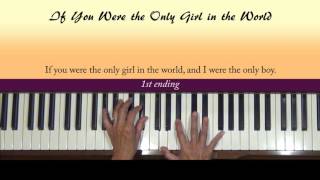 If You Were the Only Girl in the World Piano Cover with separate Tutorial [upl. by Samot]