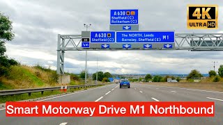 Smart Motorway Drive M1 Northbound From Tibshelf Services to Junction 37 in 4K [upl. by Arlina235]