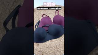 👙 Meesho 2Padded Strapless TShirt Bra Haul 🔥meesho meeshohaul meeshofinds shorts sportsbra [upl. by Aciria]