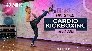 40 MIN 🔥 CARDIO KICKBOXING 🔥 HIIT STYLE INTERVALS WITH ABS [upl. by Karalynn]