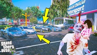 ZOMBÄ°LERÄ°N ORTASINDA TERK EDÄ°LMÄ°Å SÃœPER LÃœKS ARABA PAZARI  GTA 5 [upl. by Enttirb]