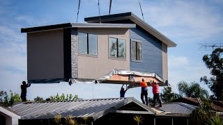 PreFabricated Housing First Floor Addition  Construction Time Lapse [upl. by Aihset]