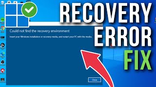 How To Fix Could Not Find The Recovery Environment Windows 1011 [upl. by Akinad]