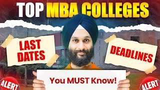 Top MBA Colleges Last Dates amp Deadlines You MUST Know 🚨  CAT Prep By JR Classes [upl. by Nek331]