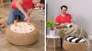 Upcycle a tire into a stylish ottoman [upl. by Gierc771]