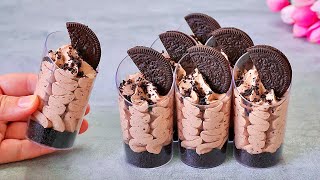 Chocolate Oreo Cheesecake Dessert Shots Easy and yummy no bake mini dessert cups [upl. by Puett]