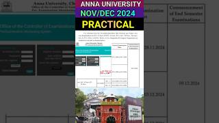 Anna University NovDec 2024 Practical Datesshortsannauniversitypracticalsemesterregulation2021 [upl. by Torto]