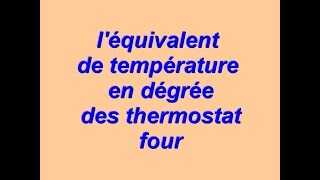 Equivalant Température Thermostat 6  7 Pour Four [upl. by Esinyt]