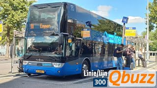 Qbuzz  Mitfahrtrit Linielijn 300 Emmen  Groningen Qliner  Van Hool TDX27 Astromega [upl. by Gaeta]