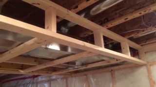 Supporting Bulkhead soffit quotladdersquot concealing basement plumbing and ductwork [upl. by Viccora]