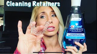 “POST BRACES”  How I Clean My Retainers Bonded amp Clear [upl. by Anaylil]