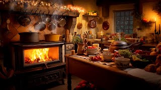 Cozy Wood Stove Ambience  Sounds of a Country Kitchen in Winter  6 Hours [upl. by Renruojos483]