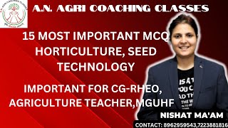 15 MOST IMPORTANT MCQ  CGRHEO  AG TEACHER  MGUHF  BY NISHAT MAM [upl. by Ainnos]