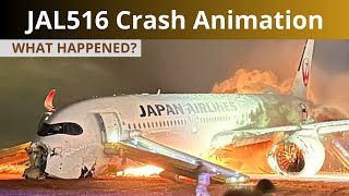 JAL Flight 516 CRASH ANIMATION  Tokyo Haneda Airport [upl. by Brick]