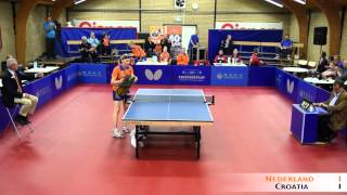 Tafeltennis dames Nederland  Croatia [upl. by Idolah]