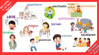 Top 200 action Verbs in 10 days Part 3 Goethe Zertifikat A1 Learn German A1 B1 Grammar [upl. by Lothair]