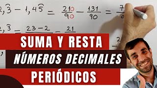 Suma y resta de números decimales periódicos puros y periódicos mixtos  operaciones con decimales [upl. by Yt]