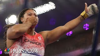 Canadas Rogers USs Echikunwoke top medal podium in women’s hammer  Paris Olympics  NBC Sports [upl. by Sidonie]