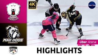 HIGHLIGHTS  Eisbären Juniors Berlin vs Mad Dogs Mannheim  blossomic DFEL  Uber Arena  4K [upl. by Barbuto]