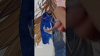 fanart anime girl  draw anime with full background shortvideo animedrawing [upl. by Selrahc788]