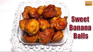 Sweet Banana Balls banana fritters  Homemade recipe  trending homemade tasty [upl. by Lemuel]