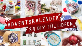 ADVENTSKALENDER befüllen  24 Ideen den Adventskalender mit DIY Geschenken selber machen [upl. by Yessydo]