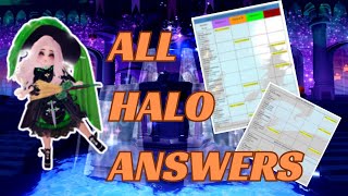 ALL HALLOWEEN HALO ANSWERS FOR DARK FAIRY HALO 🖤 EVENINGFALL 2023  Royale High Halo Answers [upl. by Photina]