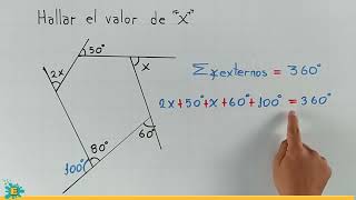 Ejercicio sobre suma de ÁNGULOS EXTERNOS de un polígono🟢 [upl. by Ray290]