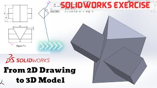 SolidWorks Beginner Exercise Basic 3D Modeling and Sketching  SolidWorks for Beginners [upl. by Arbmat639]