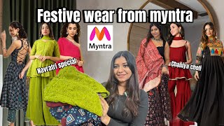 Festive Special Ethnic Wear HaulPerfect Outfits for GarbaDiwali Affordable Fashion navratrihaul [upl. by Anawk]