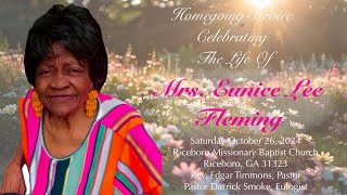 Homegoing Service Celebrating The Life Of Mrs Eunice Lee Fleming [upl. by Vinnie866]