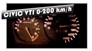 Honda Civic EG 16 VTi  0100 kmh 0200 kmh acceleration [upl. by Zzahc514]