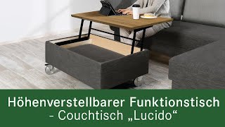 Höhenverstellbarer Funktionstisch  Couchtisch quotLucidoquot  Funktionsvideo [upl. by Jimmy]