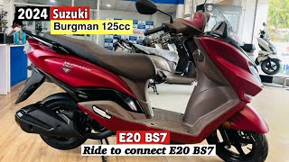 2024🔥Suzuki Burgman Street 125 Ride Connect Edition Review  Price  Mileage Features  Burgman 125 [upl. by Ahsiniuq]