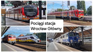 Pociągi stacja Wrocław Główny Trains Wrocław Główny station [upl. by Pitt]