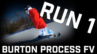 Run 1 Burton Process Flying V Snowboard [upl. by Gnuhn348]