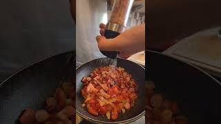 Spicy Tomatoe Pasta with Frankfurter Sausage food cooking fun shorts [upl. by Htrag]