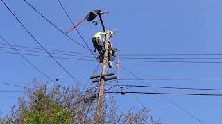 Lineman  Dangerous Job  Chinook Helicopter Flyby  Transformer Replaced [upl. by Nedyah]