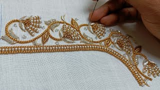 How to make Aari work blouse designs  Beautiful Blouse designs  aariembroidery20 aariwork [upl. by Gosney915]